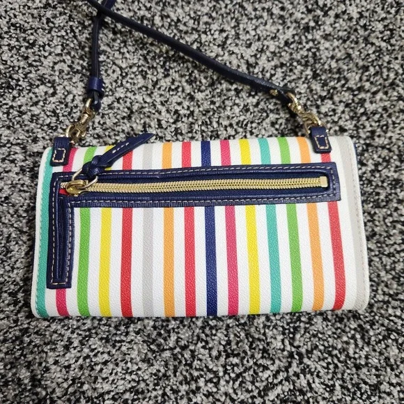 Dooney & Bourke Daphne multicolor Rainbow stripe crossbody Purse Colorful Chic - Picture 9 of 15